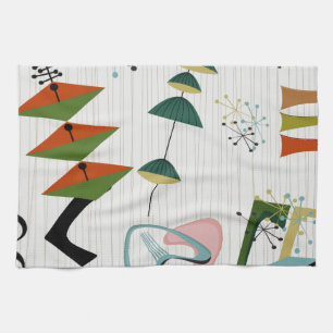 Retro Eames-Era Atomic Inspired Tea Towel