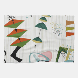 Retro Eames-Era Atomic Inspired Tea Towel