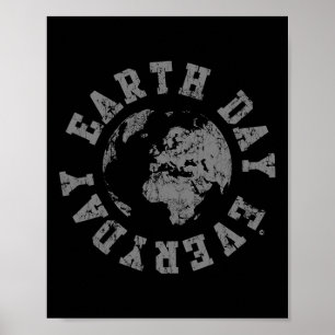 Retro Earth Day Everyday Environmental Climate Cha Poster