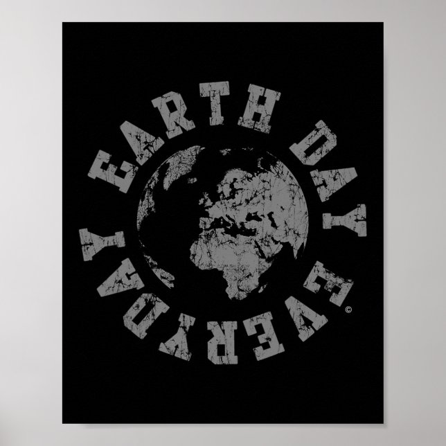 Retro Earth Day Everyday Environmental Climate Cha Poster (Front)