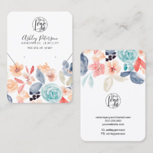 Retro earth floral logo jewellery earring necklace business card