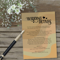 Retro Earthtone Stripes Modern Wedding Details