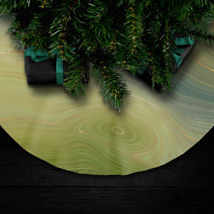 Retro Earthy Strata Vintage Neutral Tone Agate Brushed Polyester Tree Skirt