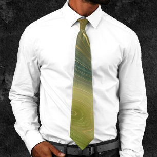 Retro Earthy Strata   Vintage Neutral Tone Agate Tie