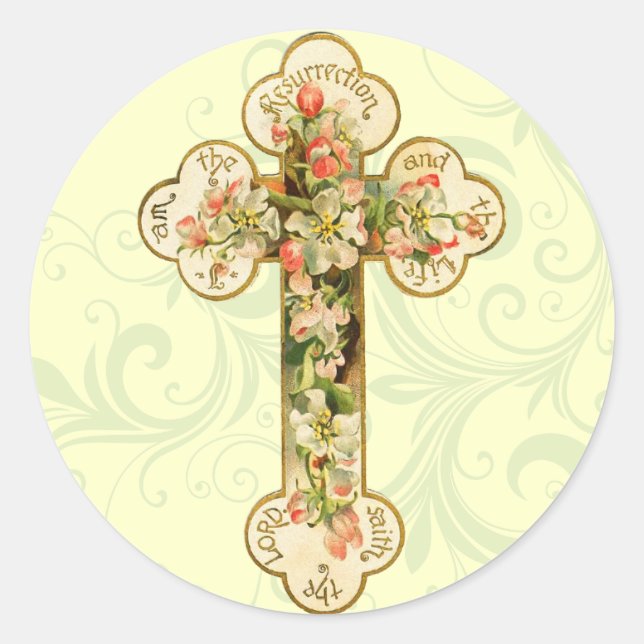 Retro Easter Cross Stickers (Front)
