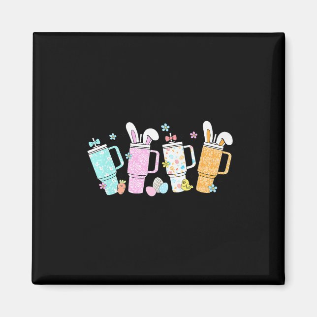 Retro Easter Day Stanley Tumbler Inspired Girls Ki Magnet (Front)