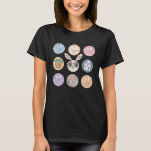 Retro Easter Eggs Hip Hop Bunny Groovy Easter Day T-Shirt