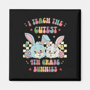 Retro Easter I Teach The Cutest 4th Grade Bunnies Magnet