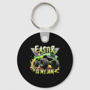 Retro Easter Is My Jam Monster Truck Off-road Fun Key Ring