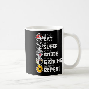 Retro Eat Sleep Anime Gaming Repeat Kawaii Anime M Coffee Mug