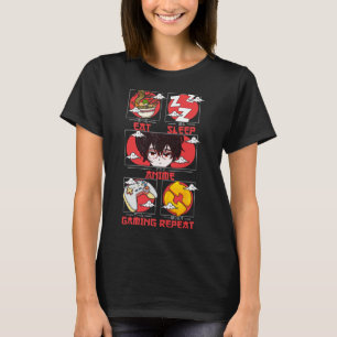 Retro Eat Sleep Anime Gaming Repeat Kawaii Anime M T-Shirt