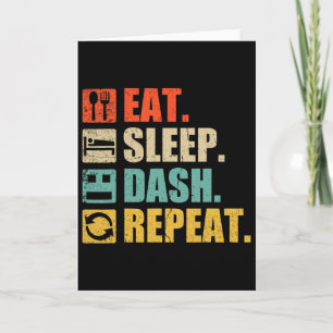 Retro Eat Sleep Dash Repeat Video Game Card