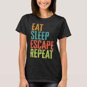 Retro Eat Sleep Escape Repeat Gamer Video Game Leg T-Shirt