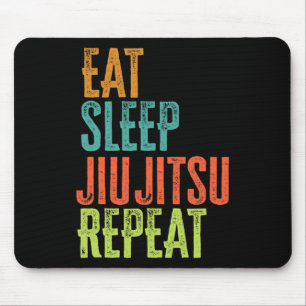 Retro Eat Sleep Jiu Jitsu Repeat Martial Art Submi Mouse Pad
