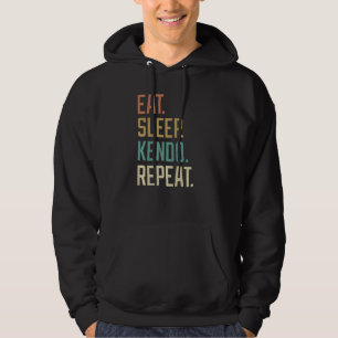 Retro Eat Sleep Kendo Repeat Vintage Hoodie