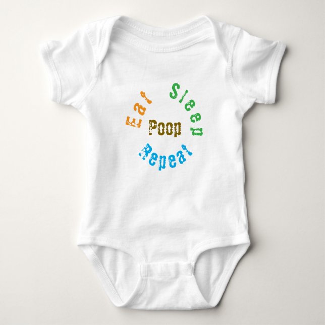 Retro Eat Sleep Poop Repeat | funny Quote Toddlers Baby Bodysuit (Front)