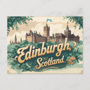 Retro Edinburgh Escape Postcard