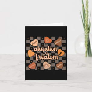 Retro Education Is Freedom African American Teache Card