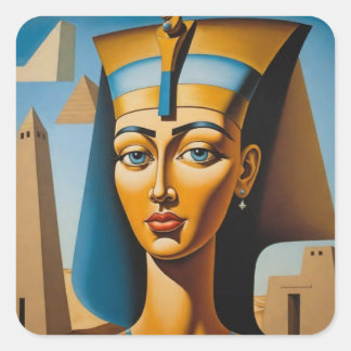 Retro Egyptian Queen Square Sticker