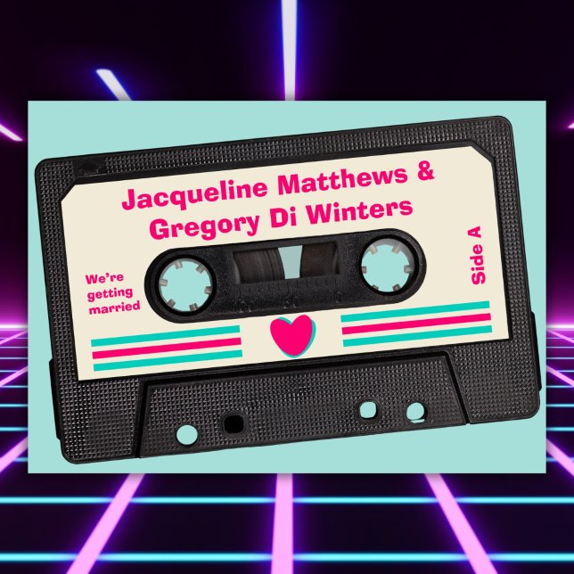 Retro Eighties Music Mix Tape Wedding  Invitation (Creator Uploaded)