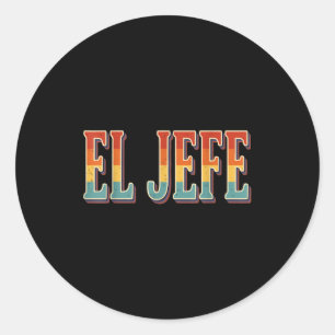 Retro el jefe funny mexican boss men dad  classic round sticker