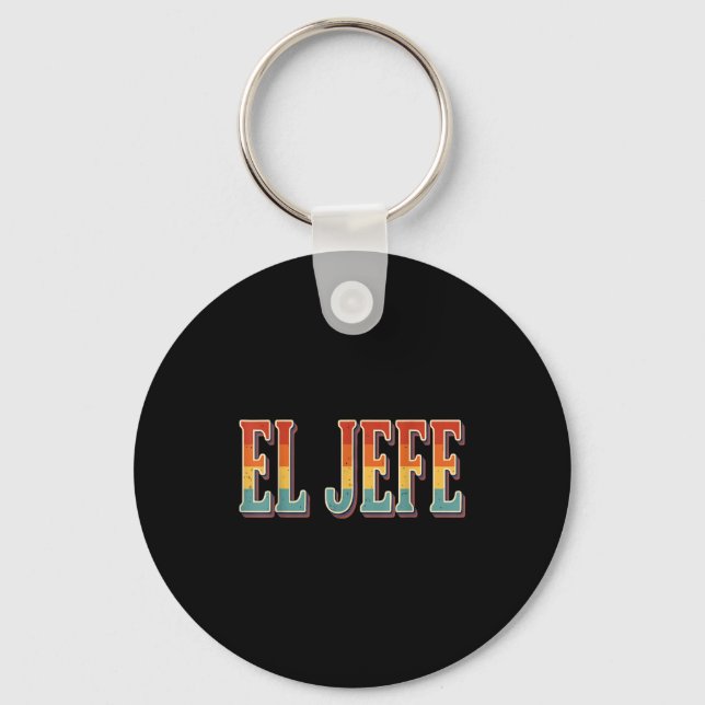 Retro el jefe funny mexican boss men dad  key ring (Front)