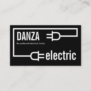 Retro Electric Bulb Plug Circuit Business Card