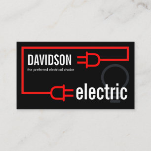Retro Electric Bulb Plug Circuit Business Card