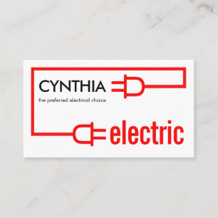 Retro Electric Bulb Plug Circuit Business Card