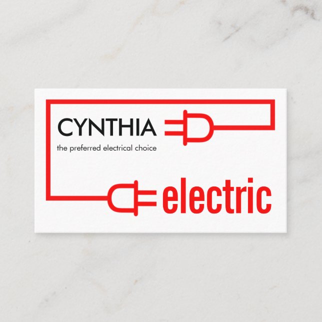 Retro Electric Bulb Plug Circuit Business Card (Front)
