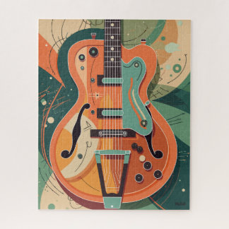 Retro Electric Guitar Illustration Jigsaw Puzzle