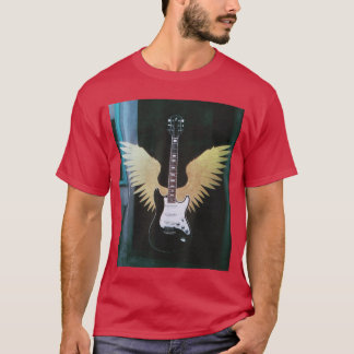 Retro Electric Guitar Wings Music Lover Rock and R T-Shirt