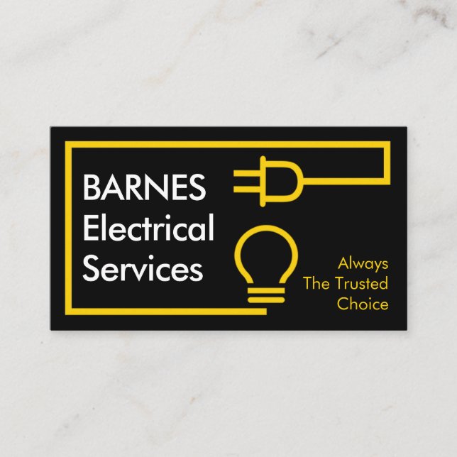 Retro Electric Plug Bulb Circuit Business Card (Front)