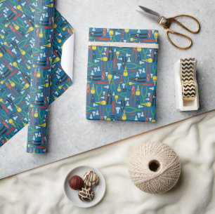 Retro Electrical Wrapping Paper with Tools