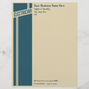retro electrician custom letterhead