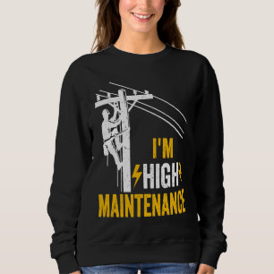 Retro Electrician Lineman Journeyman I'm High Main Sweatshirt