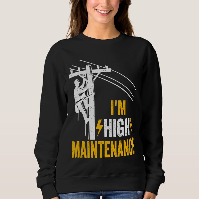 Retro Electrician Lineman Journeyman I'm High Main Sweatshirt (Front)