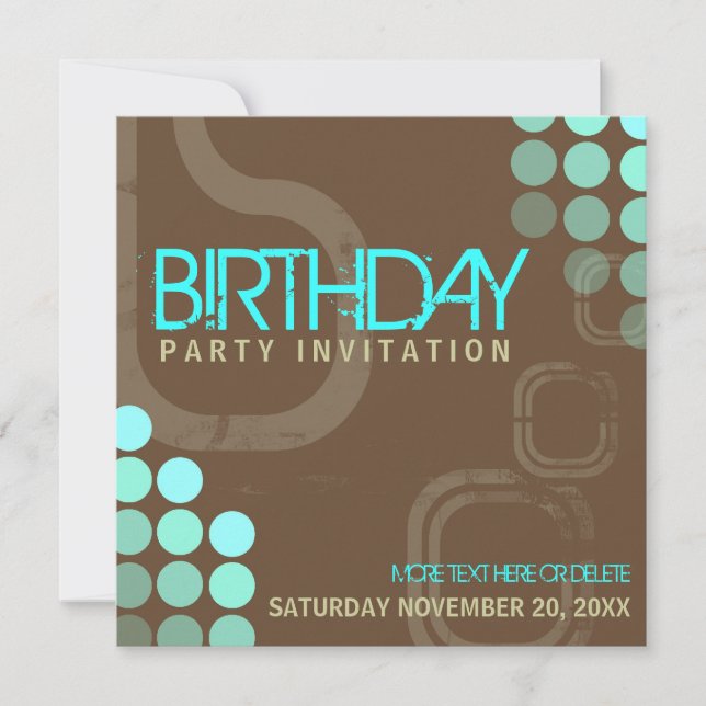 Retro Electro Party Birthday Invitation (Front)
