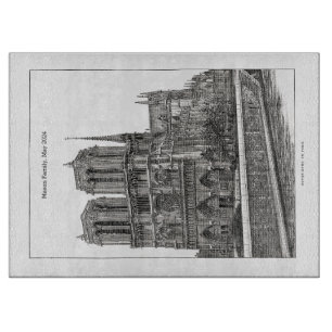 Retro elegant black and white Notre Dame de Paris Cutting Board