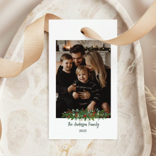 Retro Elegant Classic Christmas Greenery Gift Tags