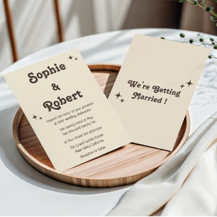 Retro Elegant Minimalist Typography Wedding Invitation