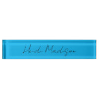 Retro Elegant Plain Simple Deep Blue Calligraphy