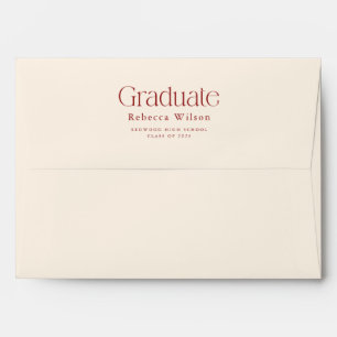 Retro Elegant Red Script Invitation Envelope