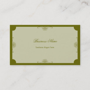 Retro Elegant Simple Dark Olive Green Business Card