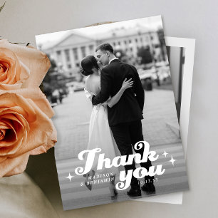 Retro Elegant Wedding Thank You Card