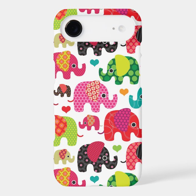 retro elephant kids pattern wallpaper Case-Mate iPhone case (Back)