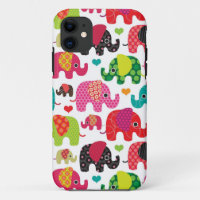 retro elephant kids pattern wallpaper