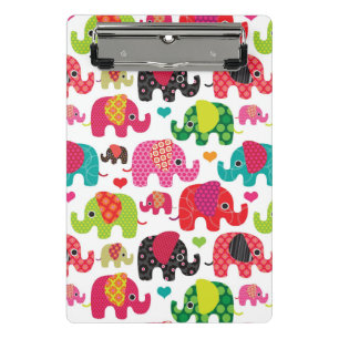 retro elephant kids pattern wallpaper mini clipboard