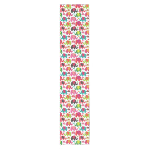retro elephant kids pattern wallpaper short table runner