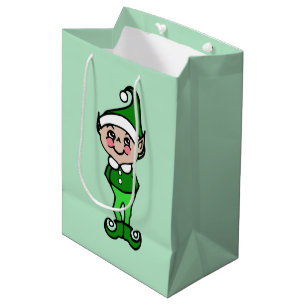 Retro Elf Christmas Holiday Gift Bag